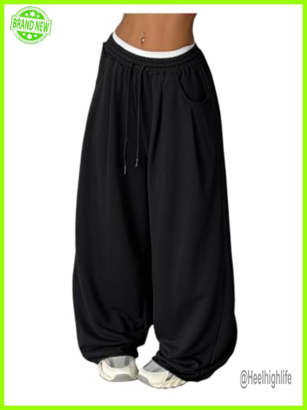 Wide Leg Baggy Sweatpants Drawstring Loose Fit Palazzo Trousers Streetwear
